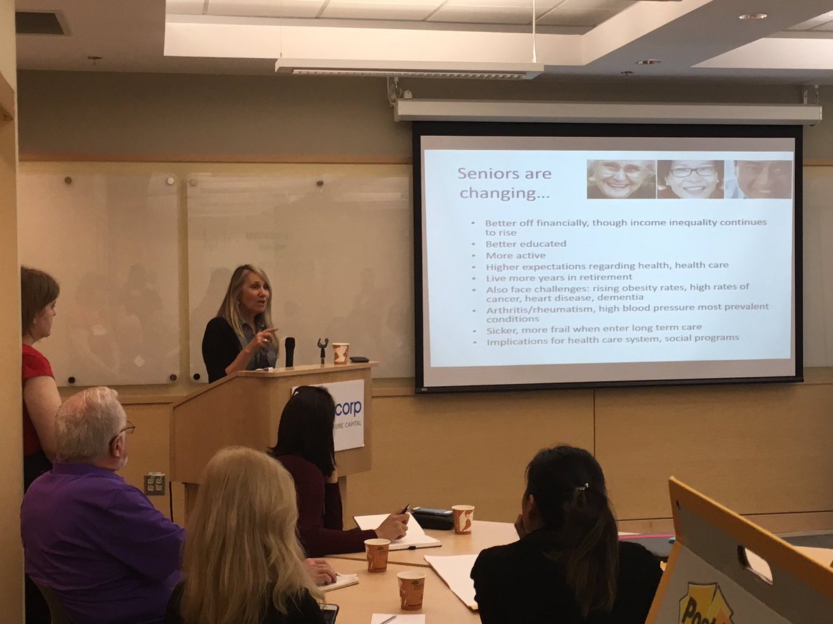 AGEWELL_NCE's tweet photo. Susan Kirkland, AGE-WELL board member &amp; Dalhousie prof., addresses attendees at #ideathon2017 @HHHalifax @ccna_ccnv @innovacorp @Dalnews https://t.co/H6IXzS4Y0l