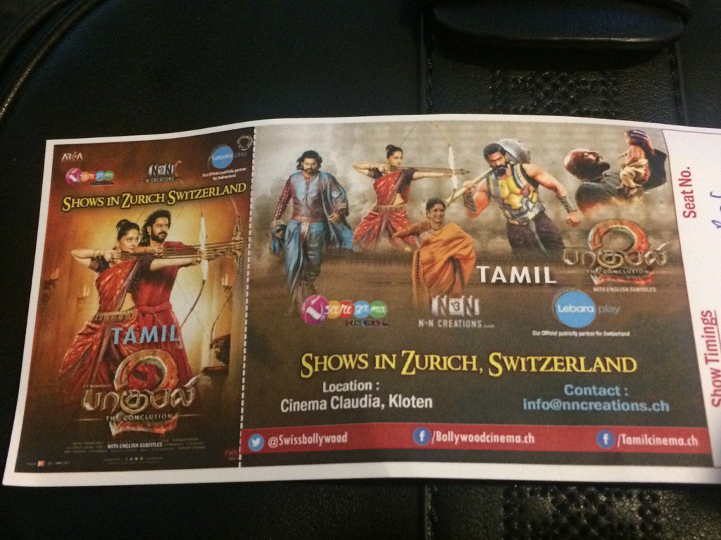#Baahubali2 in Zurich - Congrats <a href="/PrabhasRaju/">Prabhas FC</a>, <a href="/ssrajamouli/">rajamouli ss</a> sir &amp; the team on the massive success of #Baahubali2