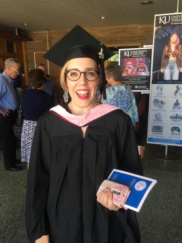 profdraperECU's tweet photo. My baby sister Leslee Wood graduates from KU today w a Master of Music in musicology.  Rock Chalk Jayhawk! https://t.co/wNcSIDtu6I