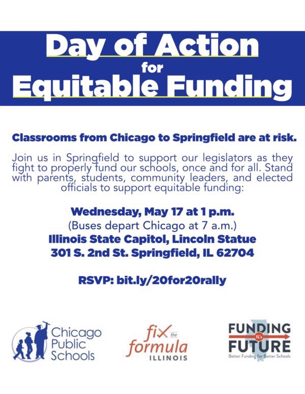 ChiPubSchools's tweet image. Rally for fair funding in Springfield. #cpsequality