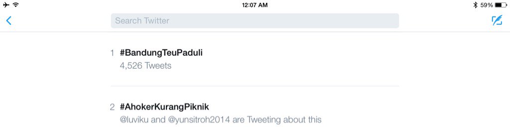Ini ada apa ya #BandungTeuPaduli kok jadi Trending Topik ya...?
Ada yg bisa jelaskan...