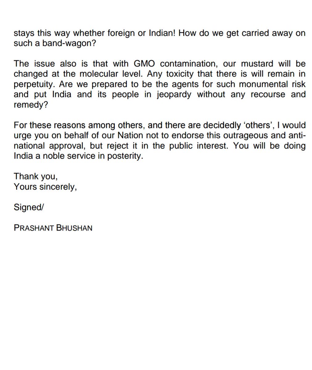 pbhushan1's tweet photo. Govt pushing through GM mustard which will destroy diversity of our mustard, poison our food, with no benefit.Only to benefit Multinationals https://t.co/3nbCPY8bm9