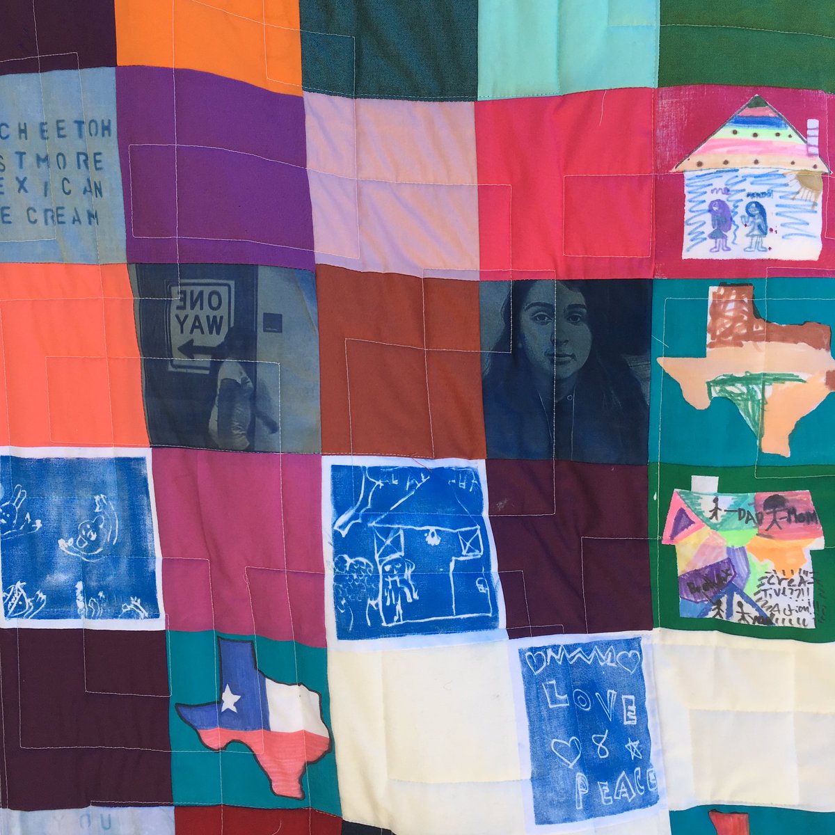 CreativeATX's tweet photo. HOME quilt at Youth Arts Festival! Credit to the awesome @ginapina ! #creativeatx https://t.co/g13iGFs1Ek
