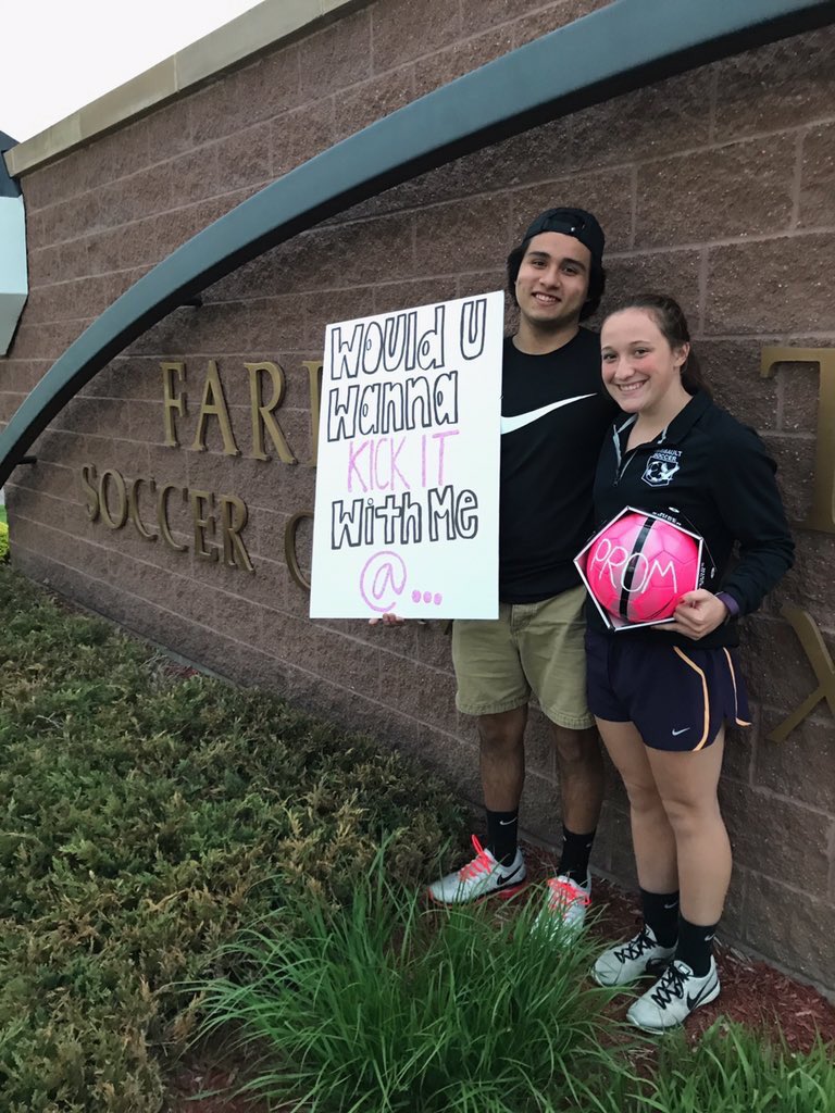 FHSPROM2017's tweet photo. . @henryysanchez 's PROMposal to @rachelhansy is GOALS! And if he gets you a ball you know he's a keeper⚽️ https://t.co/hHKtY2ec4R