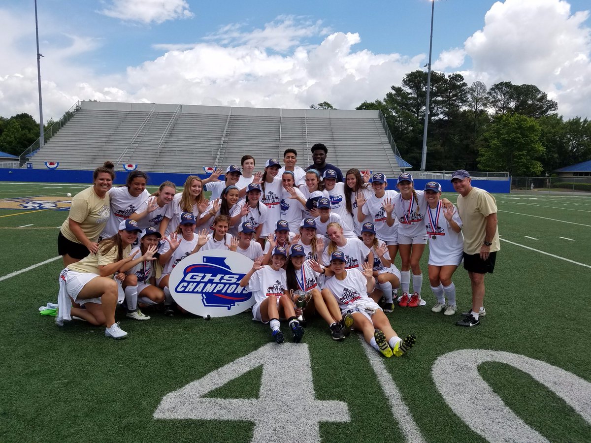 OfficialGHSA's tweet photo. Congratulations to the Golden Lions of @StPiusXAtlanta. 2017 #4AGirlsSoccer Champions! @ATLtrackclub https://t.co/ffwNQO1lmD