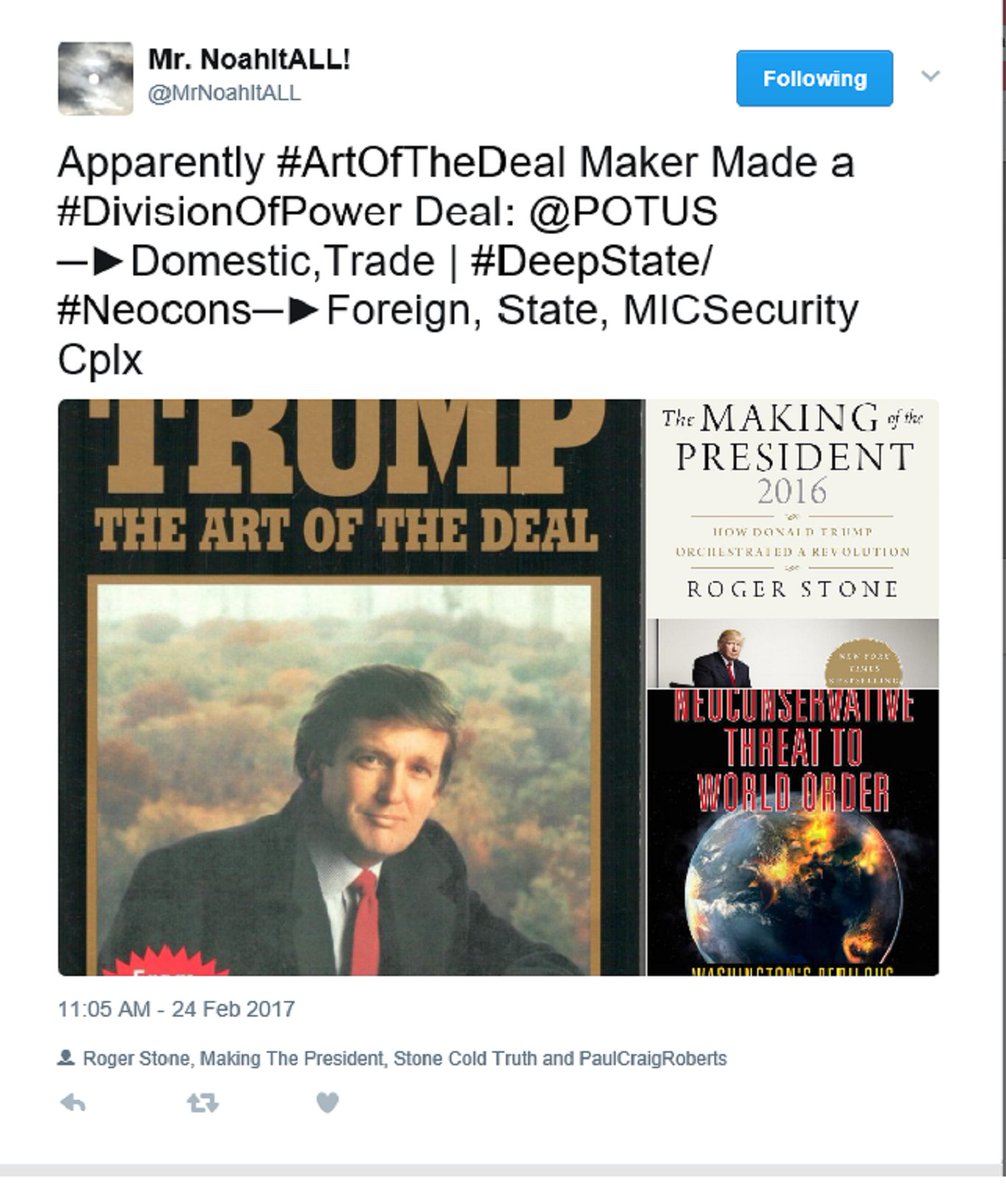 MrNoahItALL's tweet photo. @Adrian_in_NYC @Indy4MAGA @FoxNews @LisaMarieBoothe @POTUS @realDonaldTrump YOU Have Stumbled Upon The TRUTH of "The Deal" TRUMP Made w/The NEOCON|S, ...Pre-ELECTION! #DivisionOf Power #Foreign &amp; #Domestic #Enemies!? https://t.co/Cdm4tHupBf
