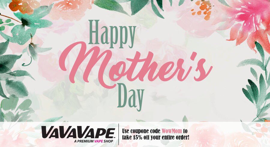 VaVaVape's tweet photo. Happy Mother's Day from https://t.co/6Mf2XjxXkM!Save 15% on all orders - Use code WowMom
#mothersday #mom #momvapes #vape #vapelyfe https://t.co/oD4XoN7FfH
