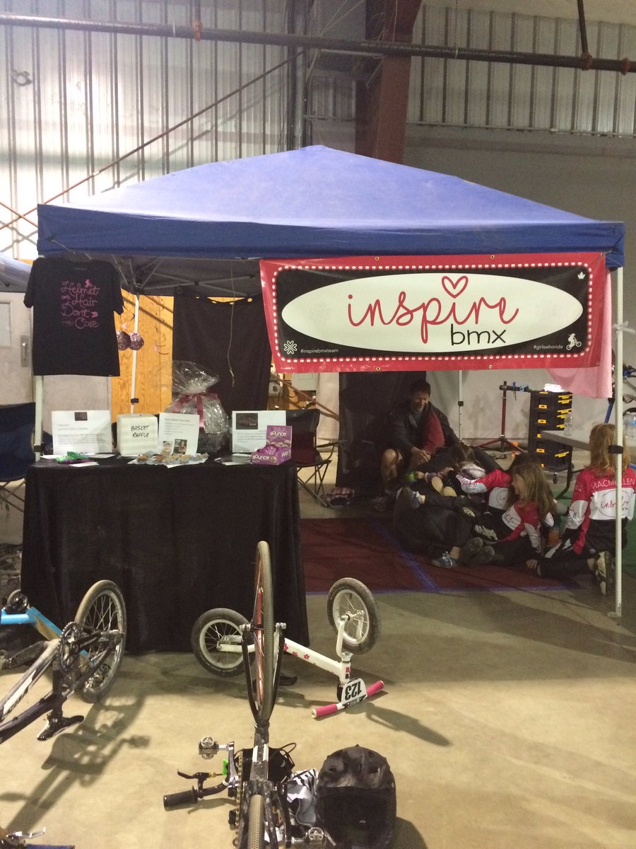 InspireBMXTeam's tweet photo. @InspireBMXTeam is in the house!! Check us out at #FraserValleyNationals. Tshirts for sale. Basket Raffle. @Bounce_CAN Samples!! https://t.co/Er7G6eDlGf
