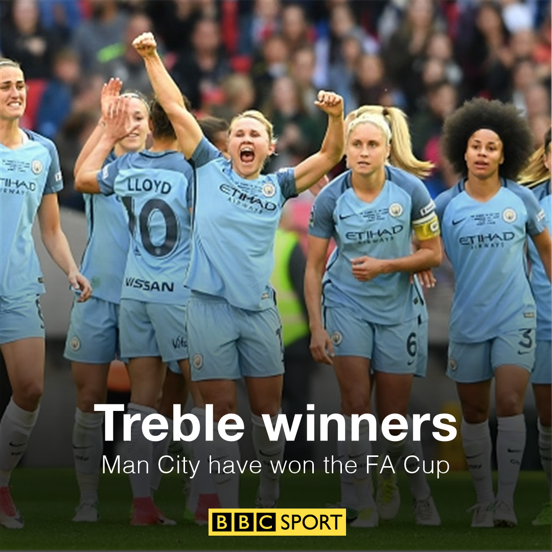 Continental Cup WSL FA Cup Man City have completed the treble. FT