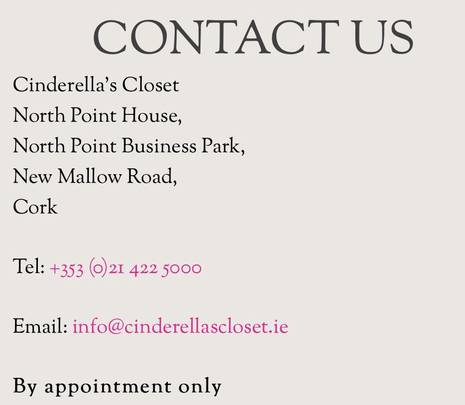 Business Cork welcomes <a href="/Cinderdresses/">Cinderella's Closet,</a> as a Recommended Partner. With its fantastic and magical stock of beautiful gowns etc