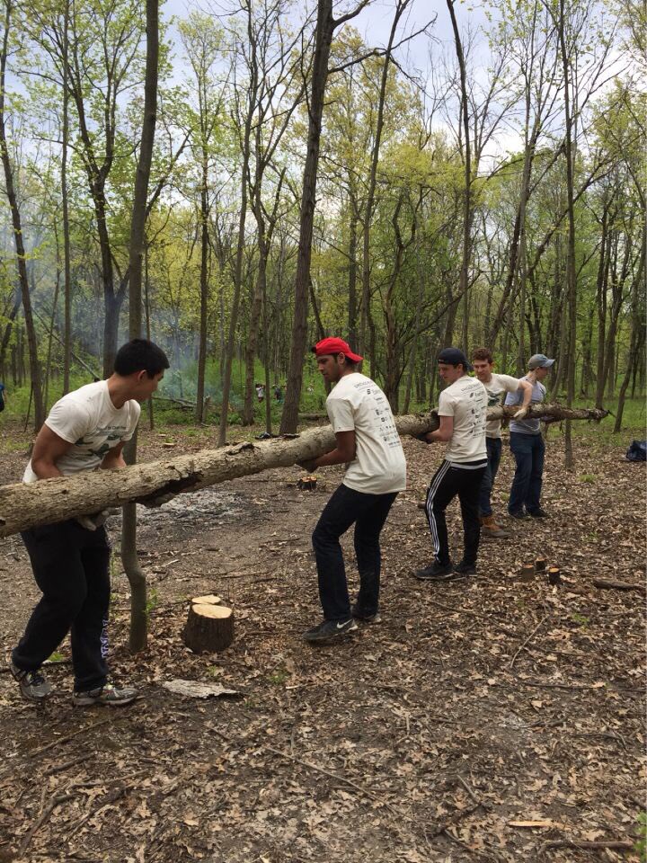 Today Beta Pi brothers went to Somme Woods and helped clear out invasive species with CommuniTyler, in memory of brother Tyler Lorenzi