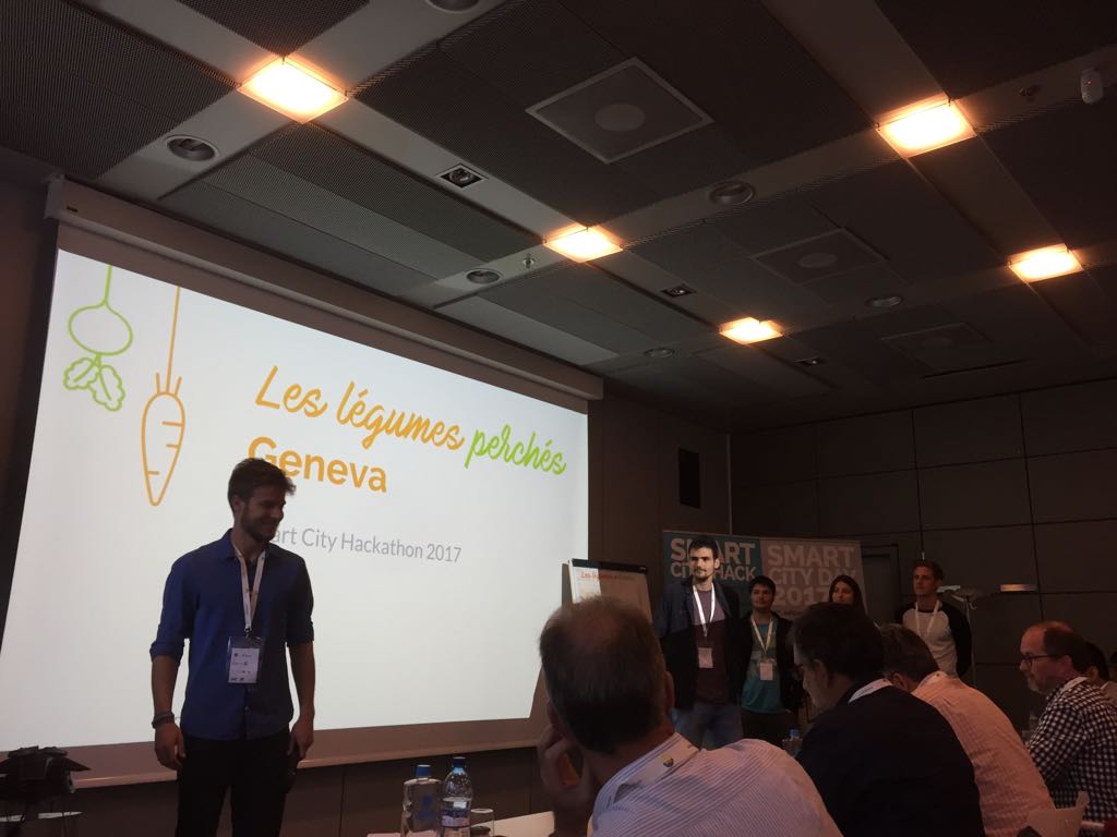 theportatcern's tweet photo. Congrats to légumes perchés for winning first prize at the #SmartCity hack! Best of luck for the presentation @opengeneva tomorrow! #SCHK https://t.co/dYQ4AXmXXq