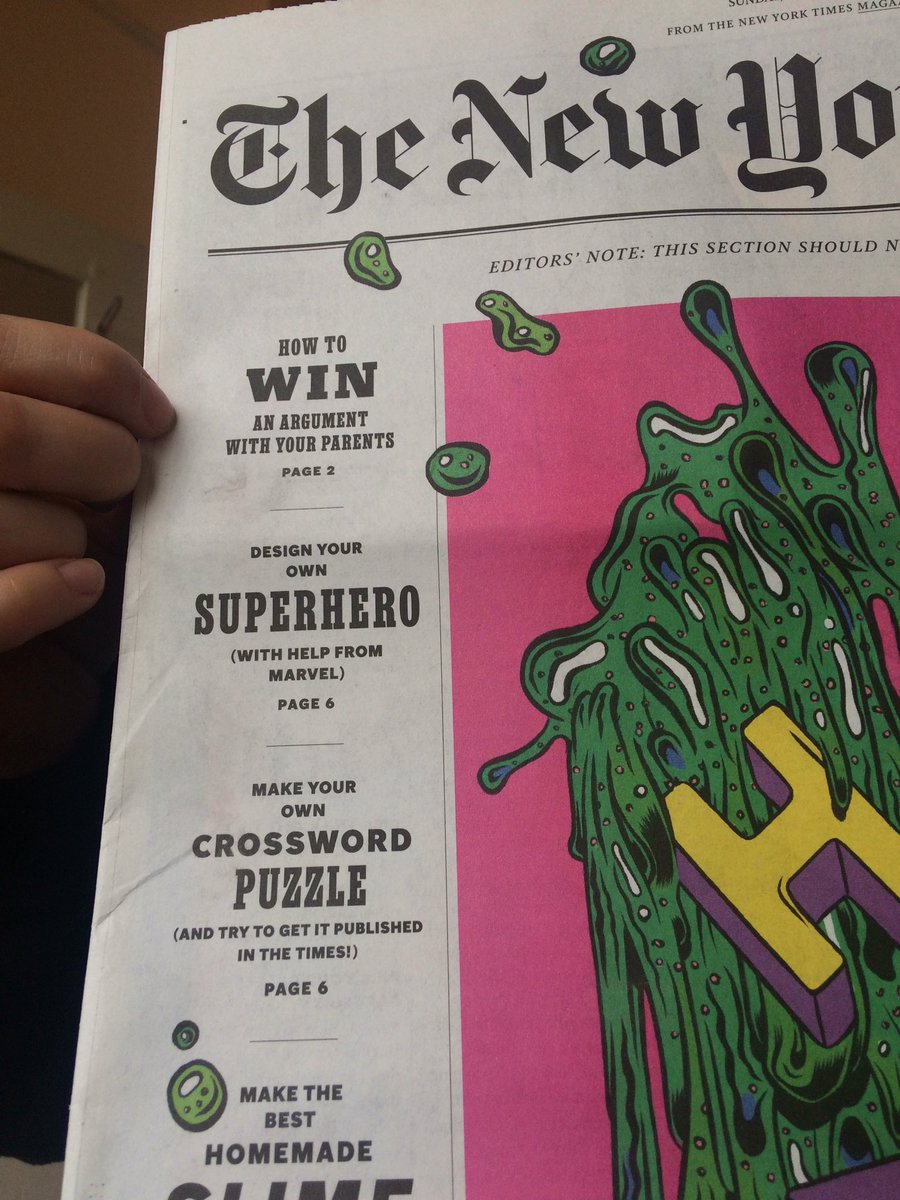 JordiGraupera's tweet photo. Avui ha sortit el New York Times per a nens. Idèntic disseny. Els tracta d'intel·ligents. "Com guanyar una discussió amb els teus pares." https://t.co/vjIzPMiOaV