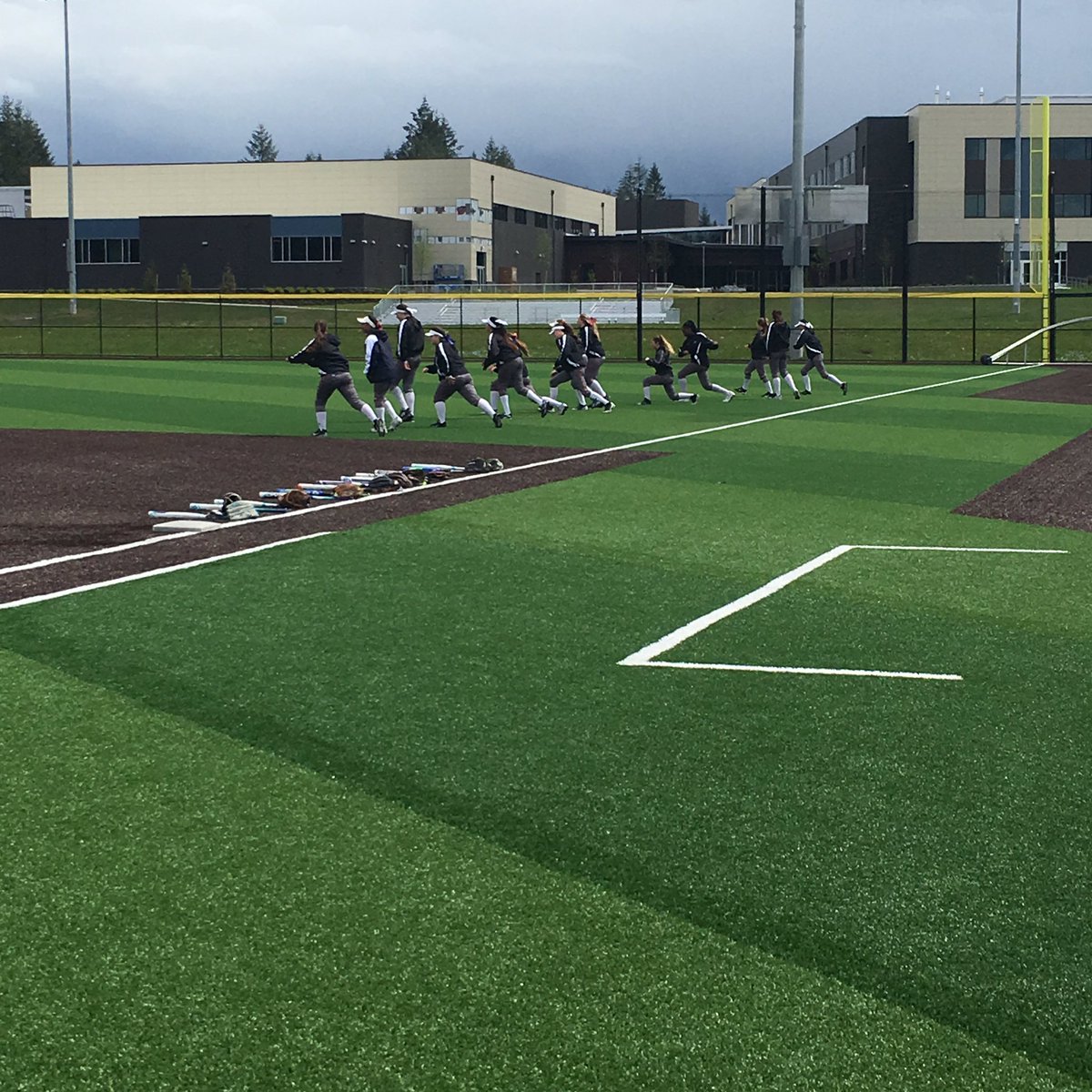 AMHSSoftball's tweet photo. Out here in Bear country prepping to take on the KW Conqs in the 1st round of the NPSL league tourney. #lionpride #leavenodoubt #trophybound https://t.co/49dJKGbI9S