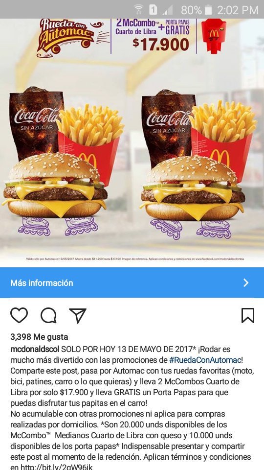 10_10steven's tweet photo. #RuedaConAutomac #post #promo #McDonalds #2McCombi https://t.co/vwZV4b2y2L