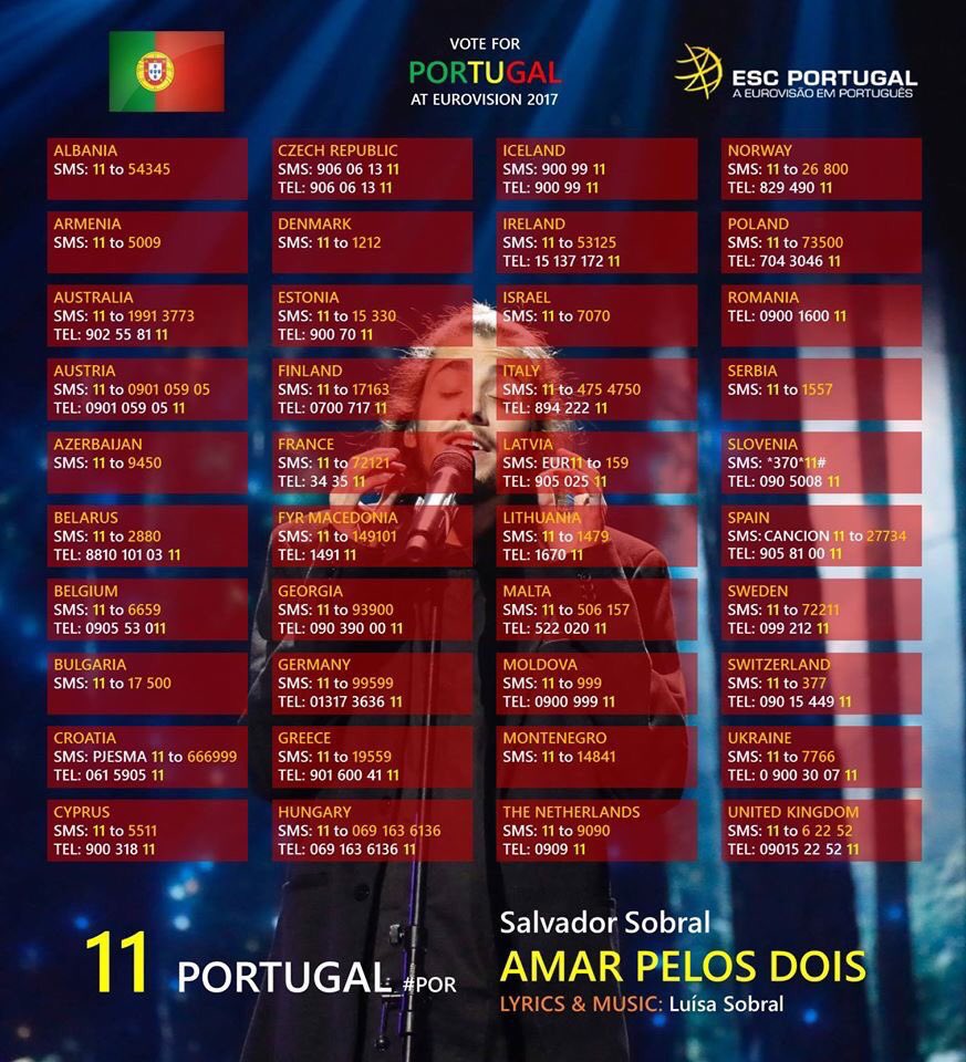 ImTheRealGaga's tweet photo. VOTE FOR PORTUGAL! NUMBER #11!!! #EUROVISION https://t.co/6JyL9LwTbv