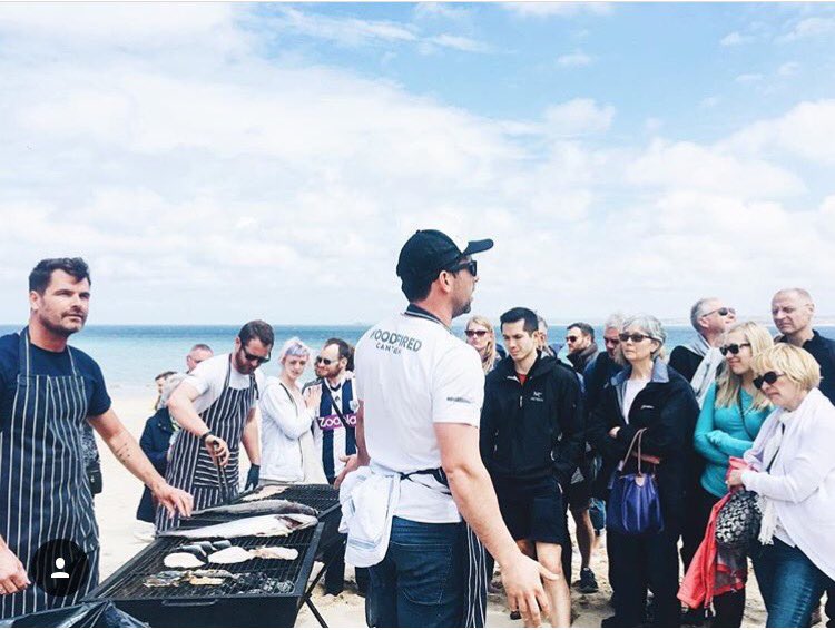 StIvesFoodFes's tweet photo. Such a great day today! Here's @chefbenquinn cooking fish tacos 🌮 on the beach 🙌🏼 see you all tomorrow for more #foodie delights! https://t.co/Sr7ocw3R3C