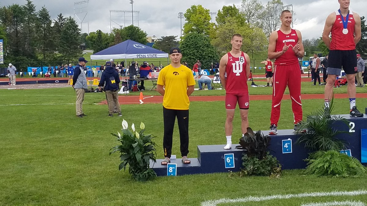 IowaXC_TF's tweet photo. Will Dougherty on the podium! #BigTenTF #ClimbTheMountain https://t.co/W4qjt7t5CF