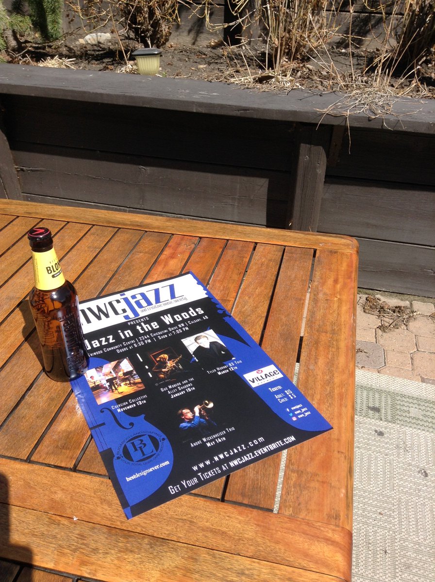 nwc_jazz's tweet photo. Getting your beer on tonight?  Fight the hangover with help from @villagebrewery and #Jazz at #JazzintheWoods tomorrow night!  #jazz #yycart https://t.co/PXxgOMxX0T
