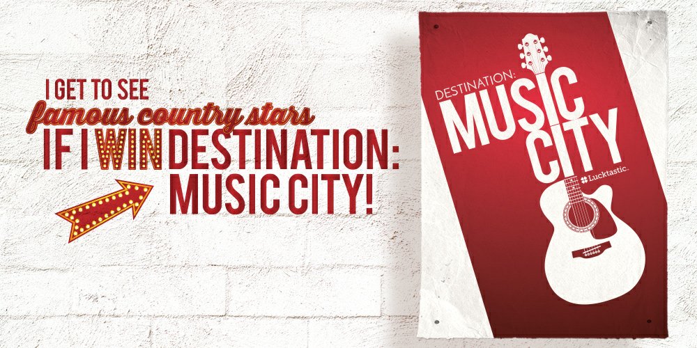 extramoney2make's tweet image. Destination: Music City is calling my name for a chance to win. lucktastic.com/twShareFunnel