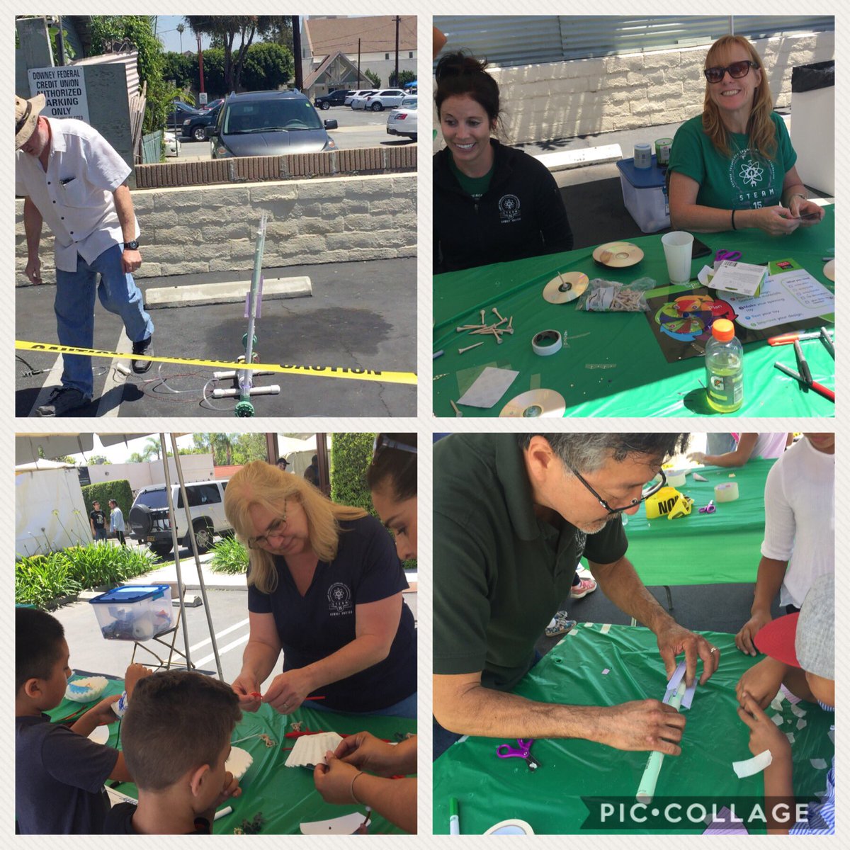 GallatinElem's tweet photo. .@dusdsteam Ts at the STEAMfestival #galgrizzlies #makerspace #rockets #cdtops #parachutes https://t.co/DONxYOFYiJ