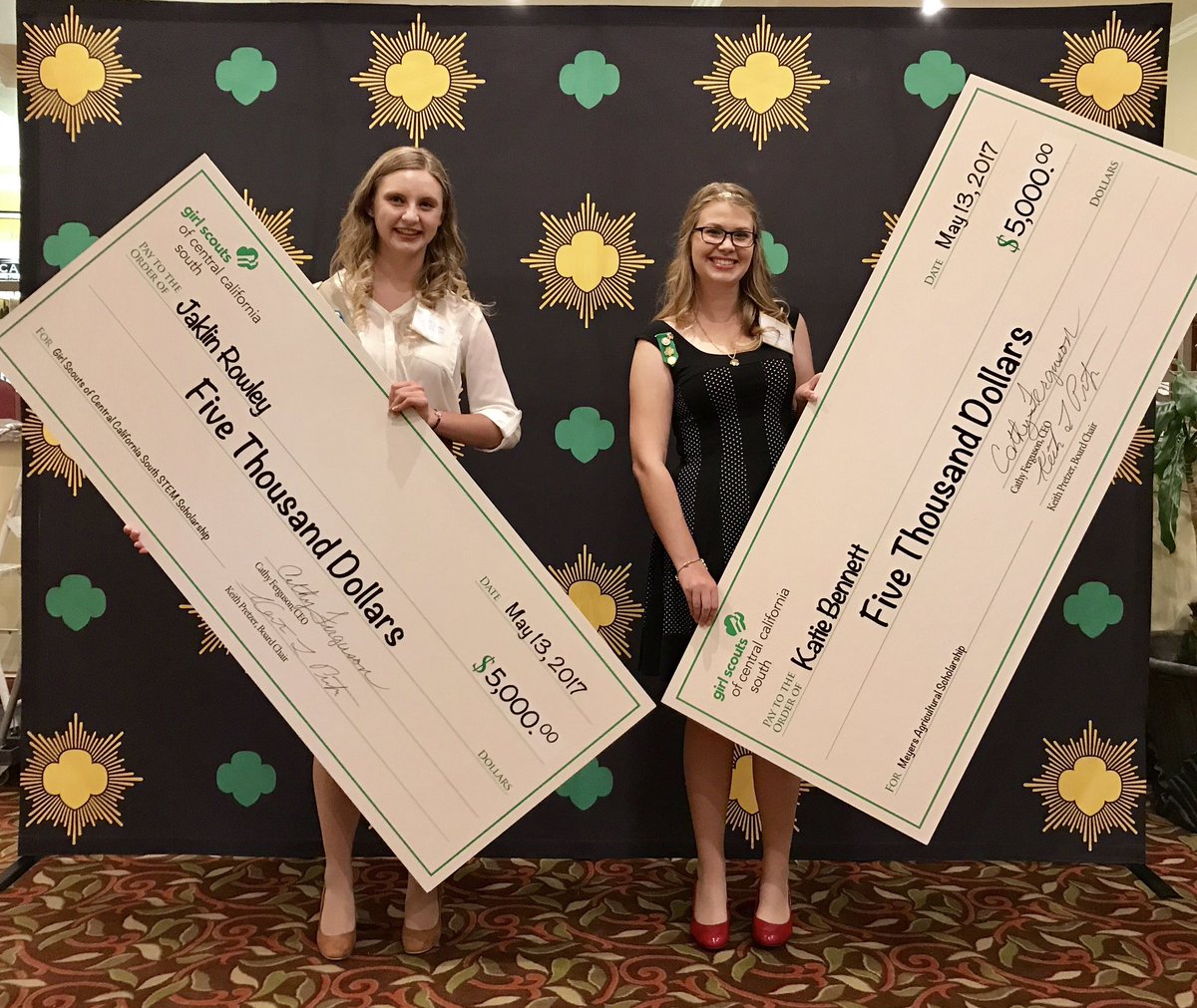 STEM_Fresno's tweet photo. Congratulations, @girlscouts Katie Bennett &amp; Jaklin Rowley-$5000 STEM &amp; Meyers Ag Scholarships @Fresno_State @gsccs @lcoe @FSJordanCollege https://t.co/aSQOAnLl3v