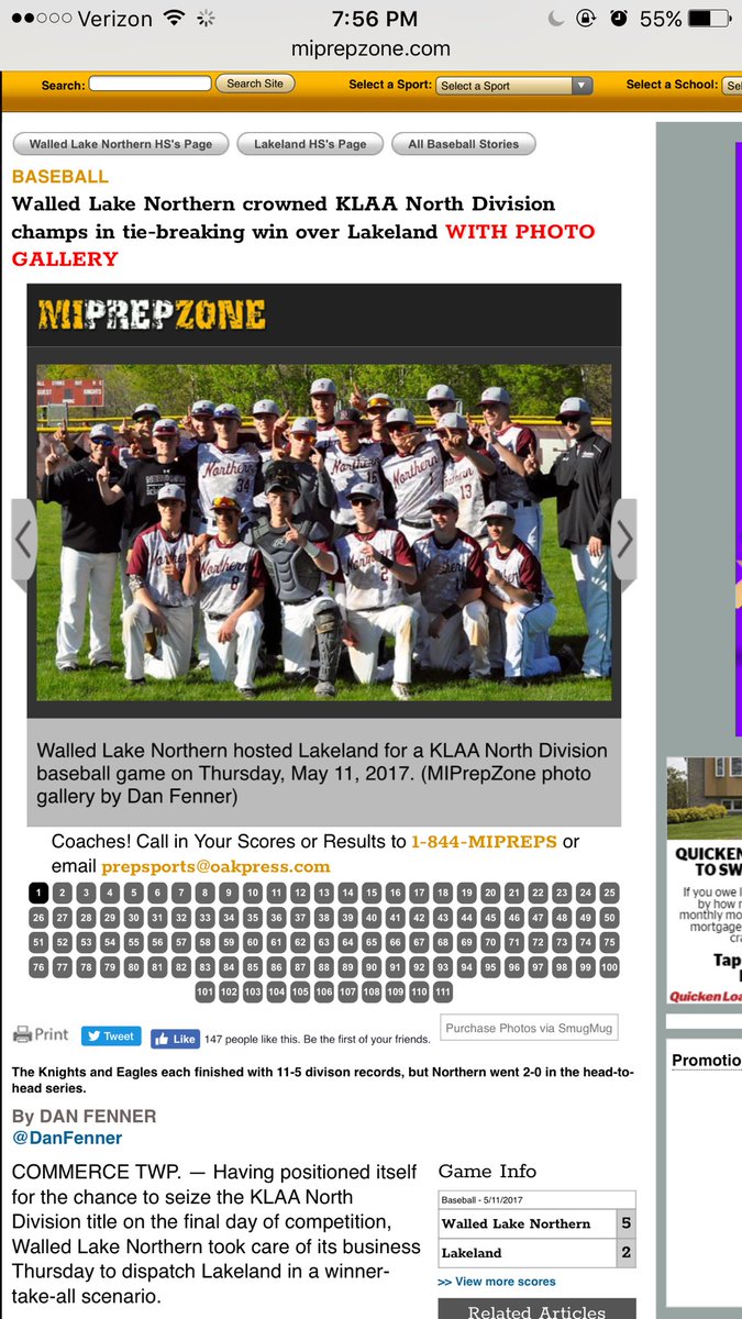WLN Varsity Baseball tweet media