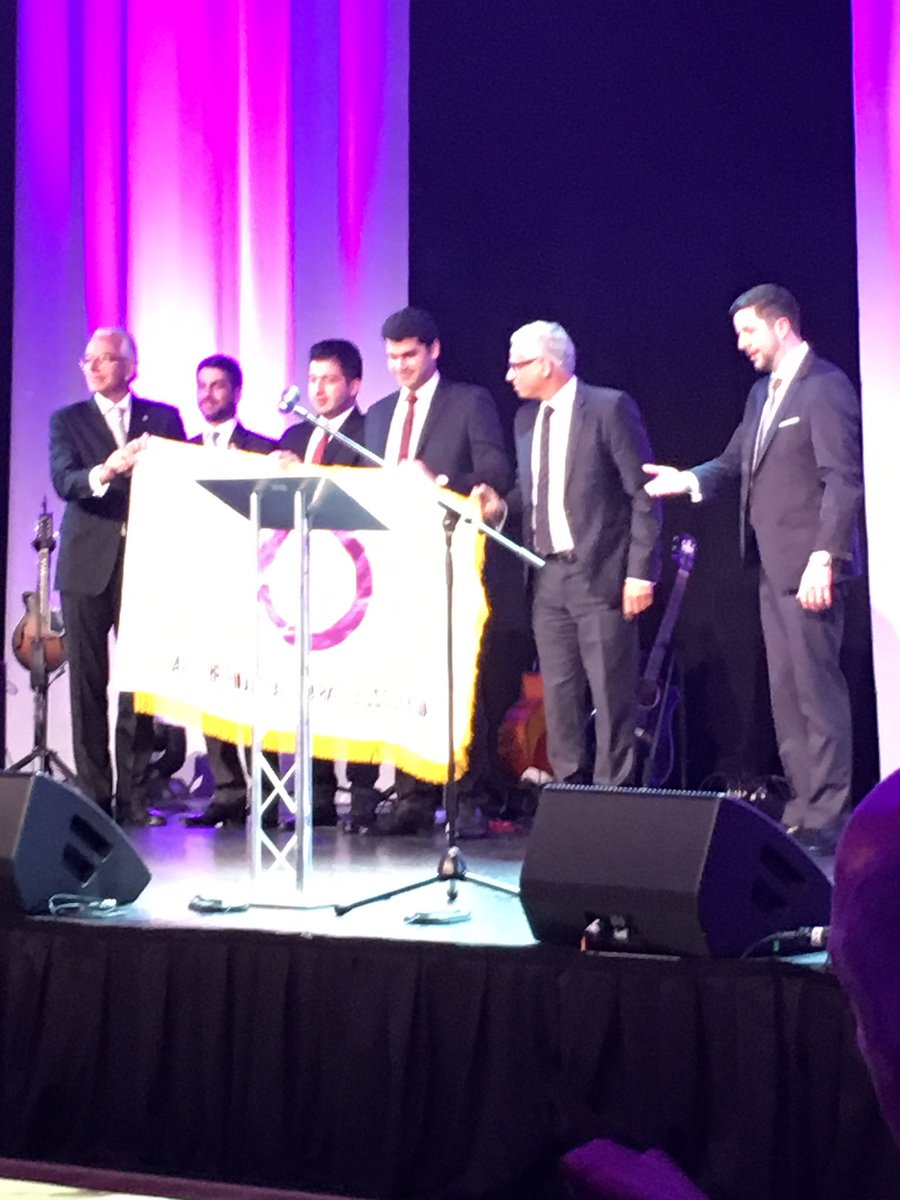 ACI_Dublin2017's tweet photo. The passing of the flag! #ACIEgypt will host the ACI World Congress next year! #acidublin2017 https://t.co/jl6FyCKjMb