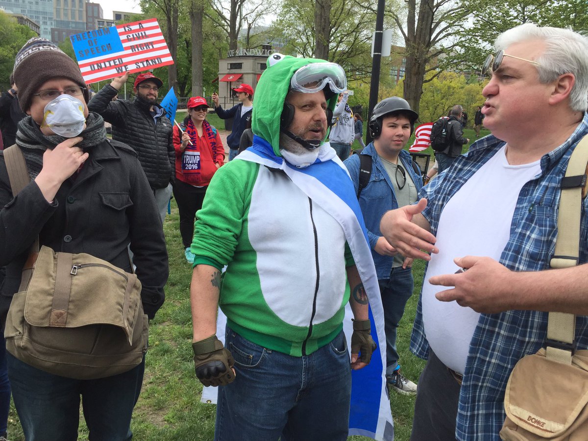 jaykelly26's tweet photo. I found the rare Zionist Pepe #flagcape in Boston today https://t.co/P2ncsLQHdG