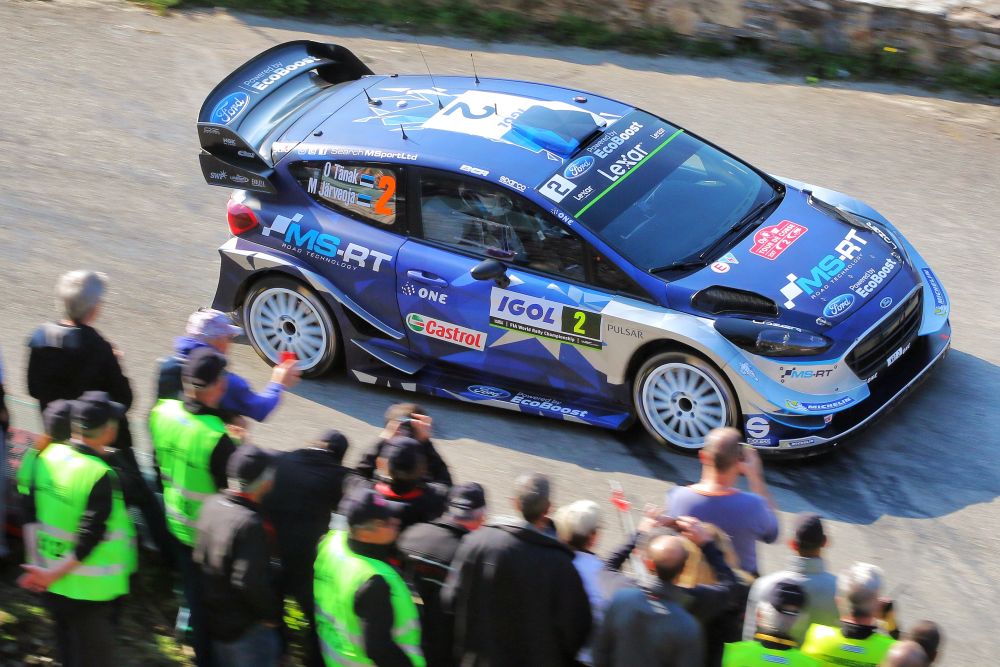 _MS_RT's tweet photo. The MS-RT supported Ford Fiesta WRCs looking trim in Tarmac spec at the Tour de Corse #MSRT #WRC https://t.co/gsEVzcJwCE