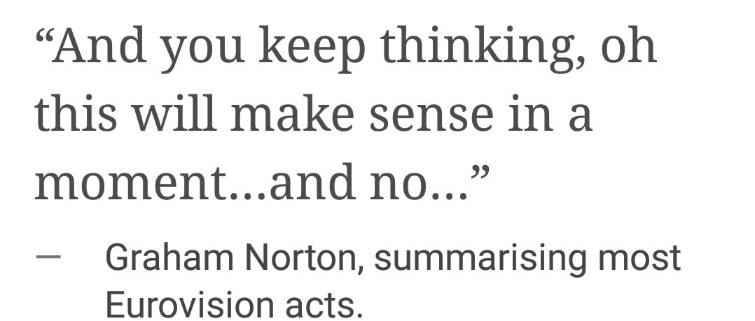WhovianDW's tweet photo. imagine not having graham norton as your commentator?? 

#Eurovision https://t.co/5LhcdwFlmE