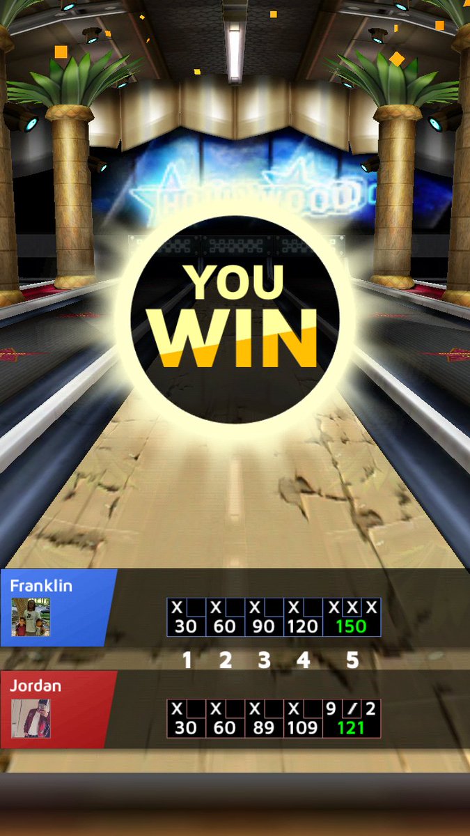 FDeonJones's tweet image. I won at Los Angeles stage with 150 points! Challenge me now![goo.gl/PKD66U] #Bowling_King