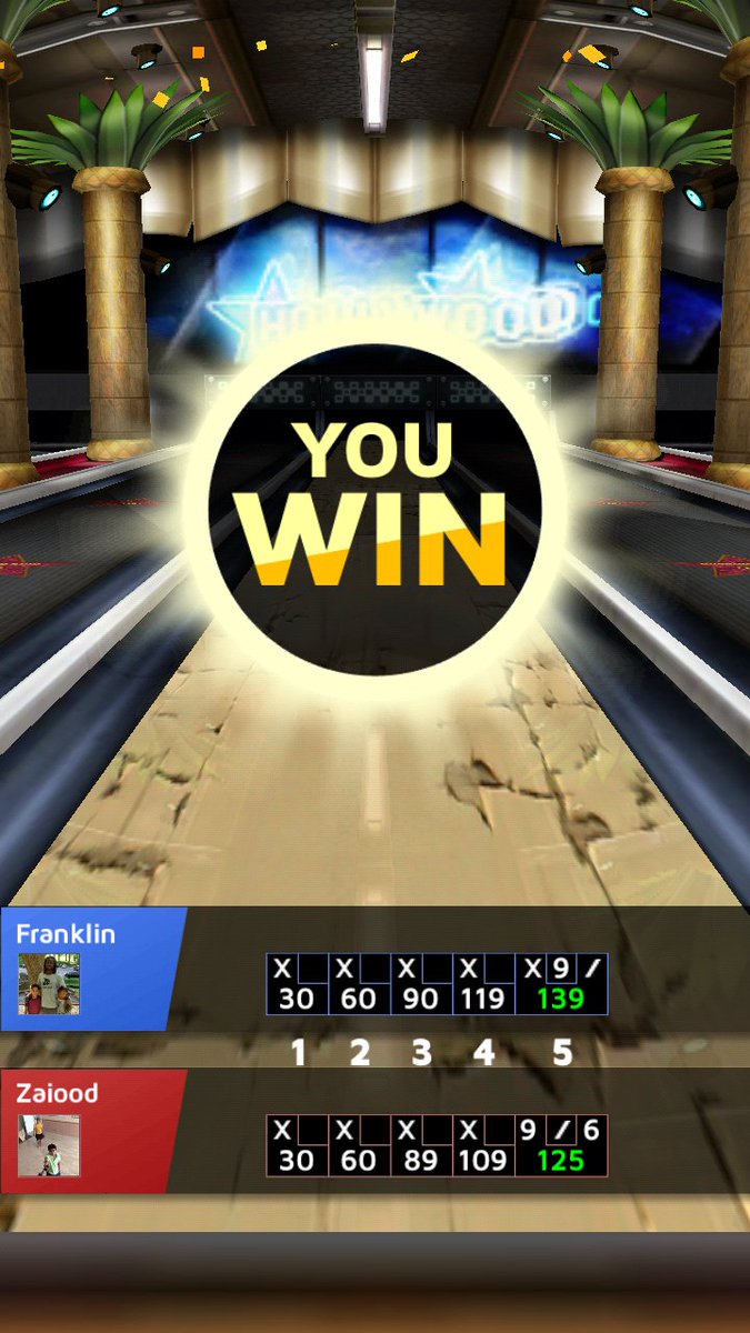 FDeonJones's tweet image. I won at Los Angeles stage with 139 points! Challenge me now![goo.gl/PKD66U] #Bowling_King