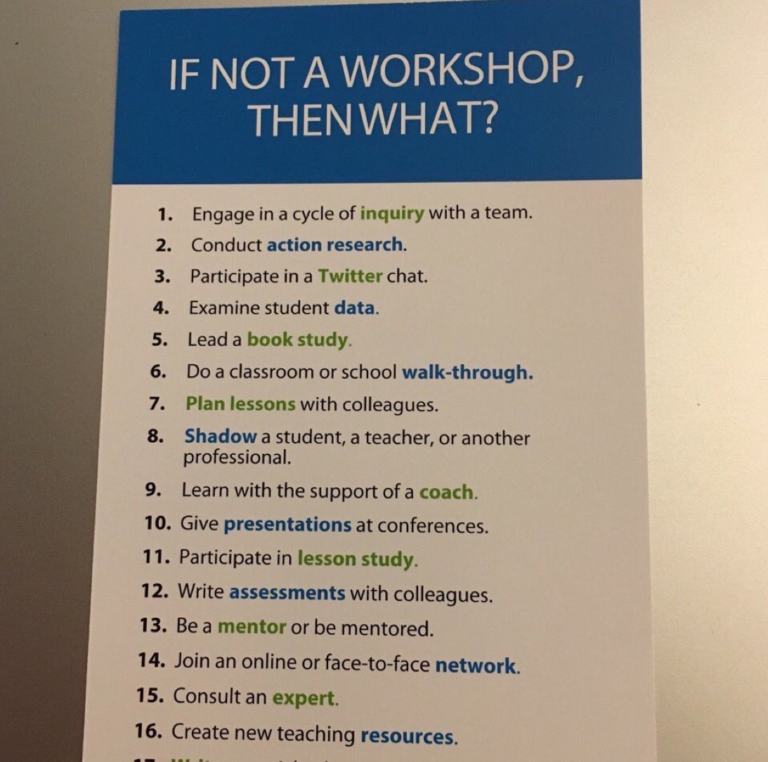 If not a workshop, then what?  All great options for PD. Become a connected educator &amp; have anytime PD #wcpsmd #edchat