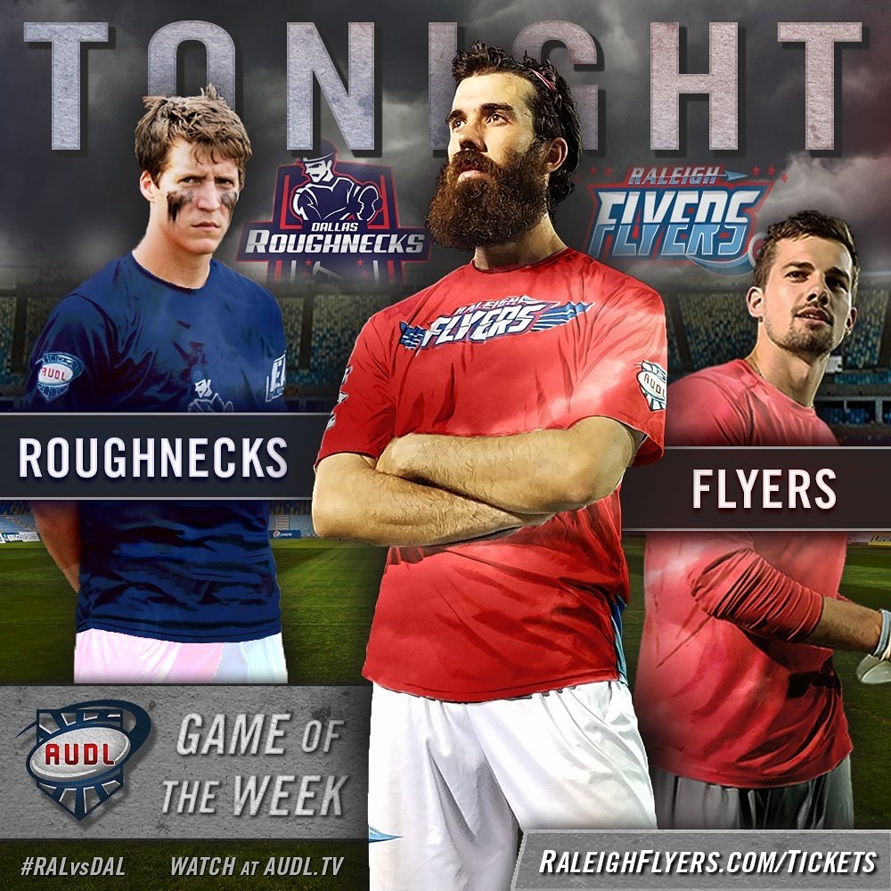 FlyersUltimate's tweet photo. One hour until @theAUDL #GameOfTheWeek -- are you ready? Watch at https://t.co/ntO5fLJOXo! #RALvsDAL https://t.co/yssjv6VXzZ