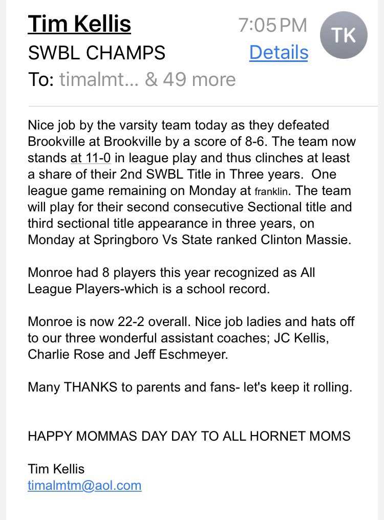 Monroe Softball tweet media