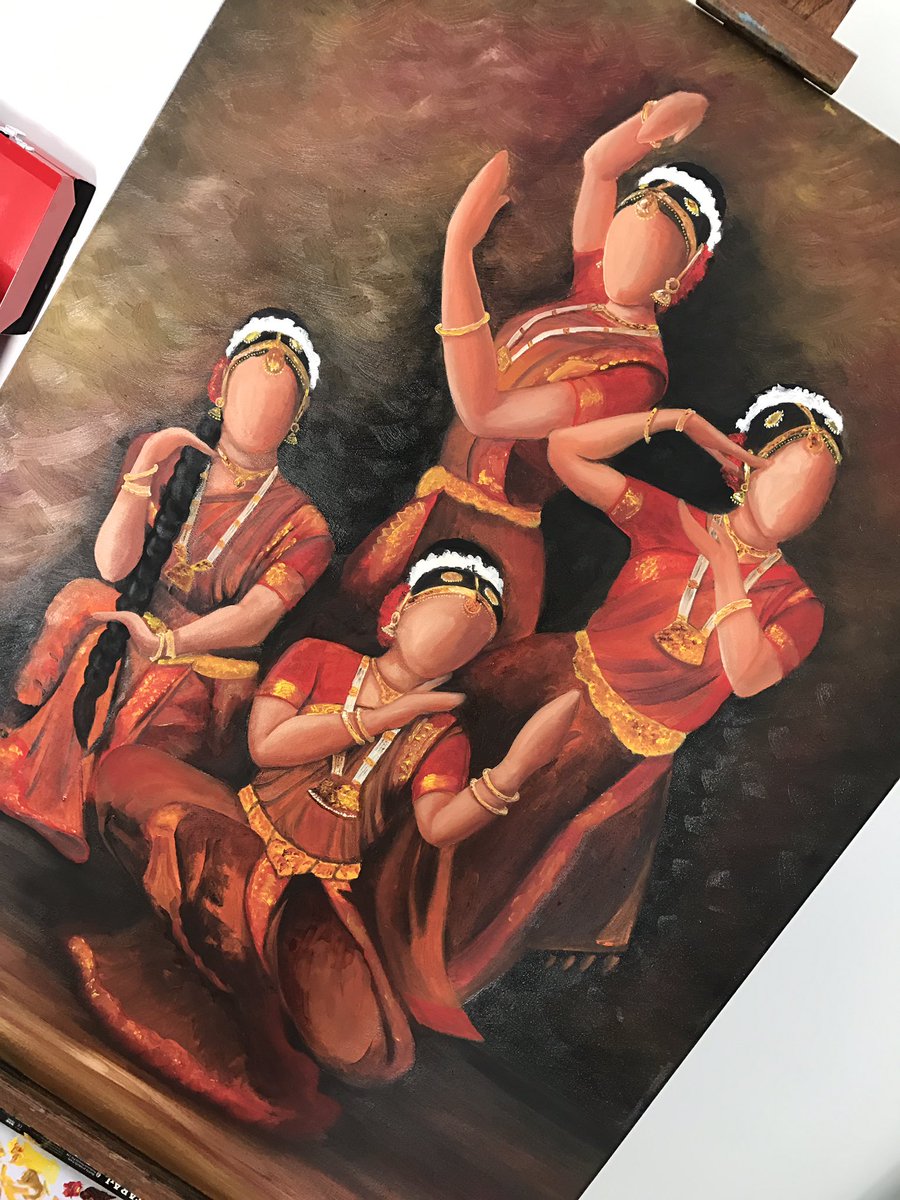 neelamParashar7's tweet photo. Oil on canvas "Indian dancers" https://t.co/BlAZqGs1zg