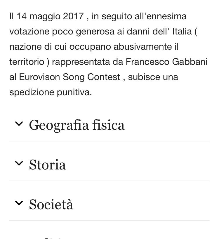 trash_italiano's tweet photo. San Marino su Wikipedia. AMO TUTTO. #esc2017 #escita https://t.co/dI9C3sYooz
