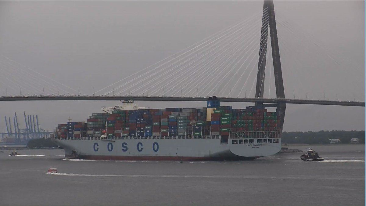 SC Ports Authority celebrates arrival of largest ship at Charleston port dlvr.it/P7rKf4