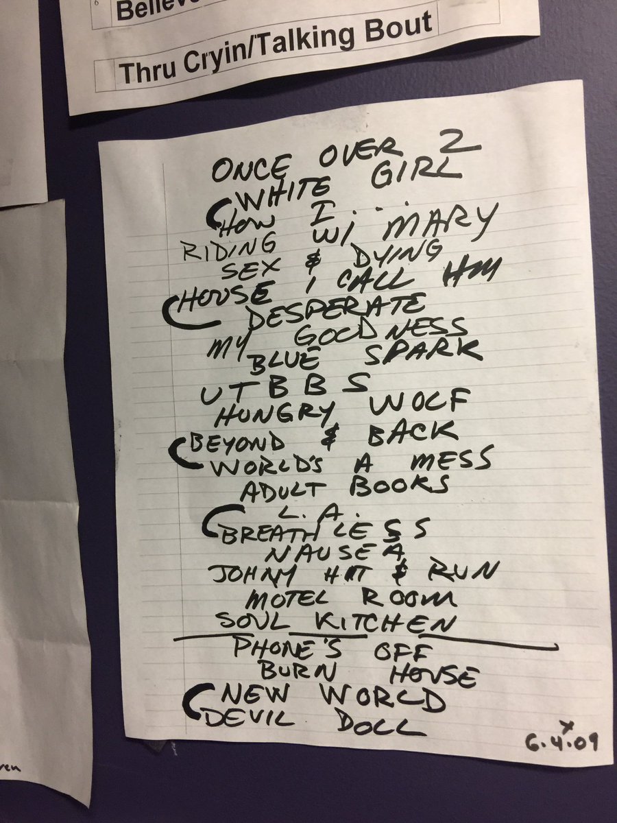 Last week we played World Cafe. In the backstage they have a ton of set lists. This was by far the coolest <a href="/johndoefromX/">John Doe</a> <a href="/Old97s/">Old 97's</a>