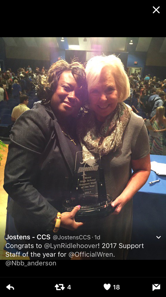 So proud of mom!  An award well deserved. <a href="/LynRidlehoover/">Lyn Ridlehoover</a> @jridleh @AdamRidlehoover