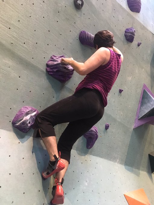 Getting sweaty at my fave climbing gym 😅 https://t.co/1MCknzz0aA