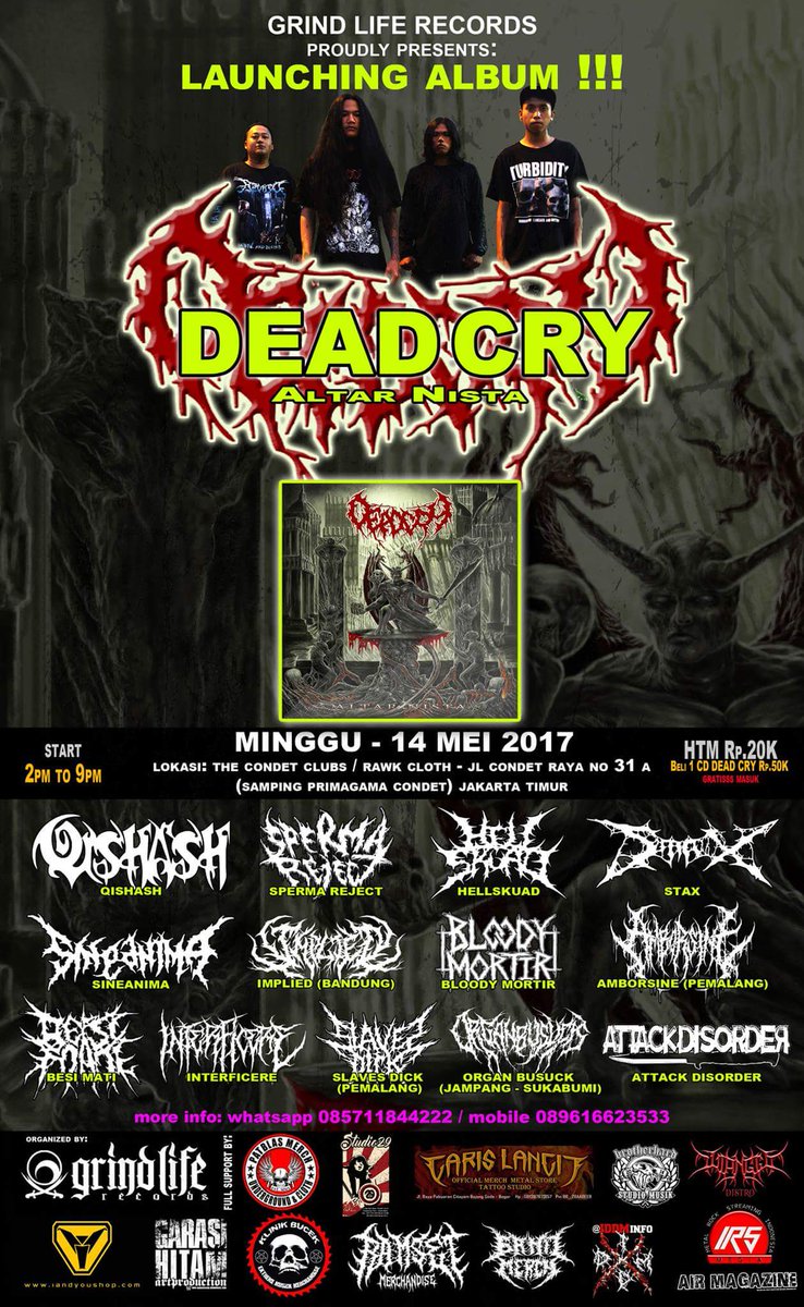 IDDMinfo's tweet photo. Today !!! 14 mei 2017 Launching album DEAD CRY Altar Nista at the condet clubs east jakarta https://t.co/Gc7qC4WCOw