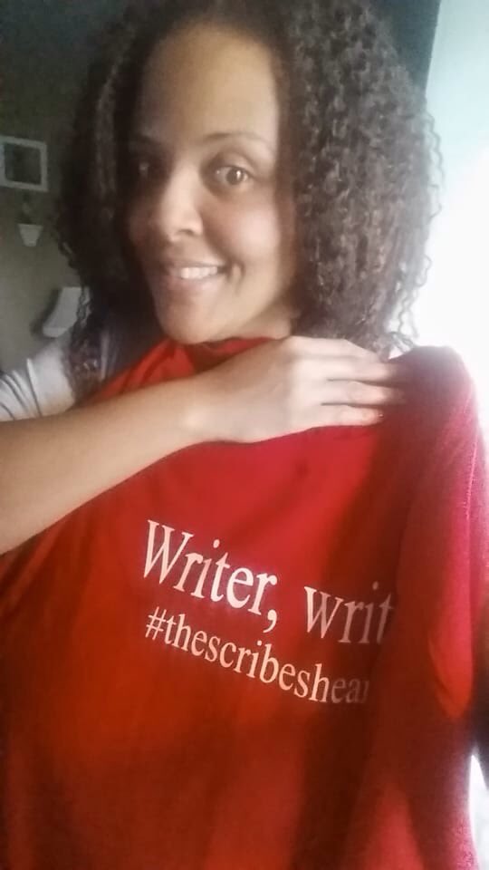 EricaSaved's tweet photo. I got my favorite colored tshirt from an amazing young lady. #writerwrite #thescribesheart https://t.co/acQZm8a4Ko