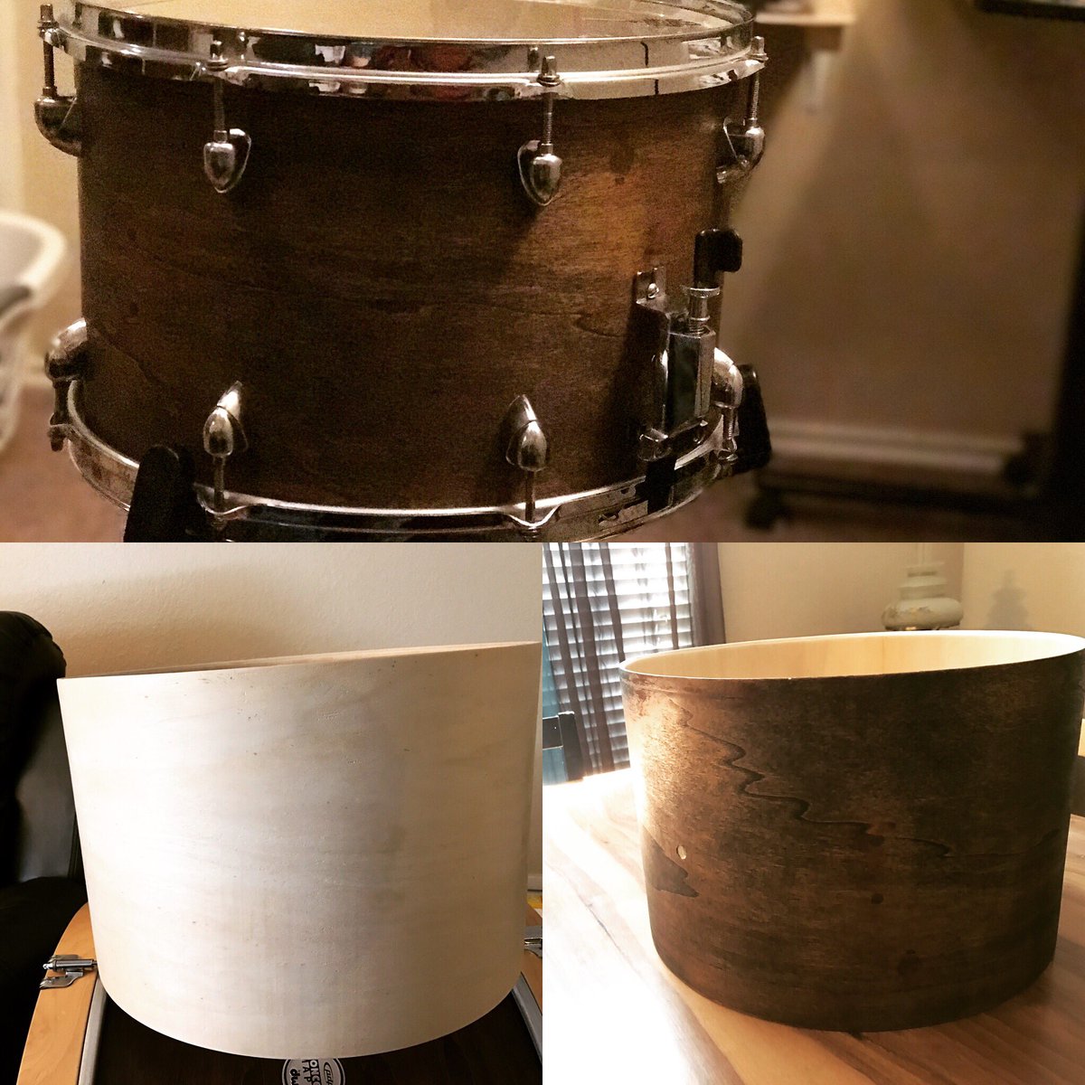davida_moore's tweet photo. Just finished my 9x14 snare!
#fatsnare #drummer #customdrums #handyman #woodworking #woodgrain #davidmooredrumming https://t.co/O70SYIUGUw