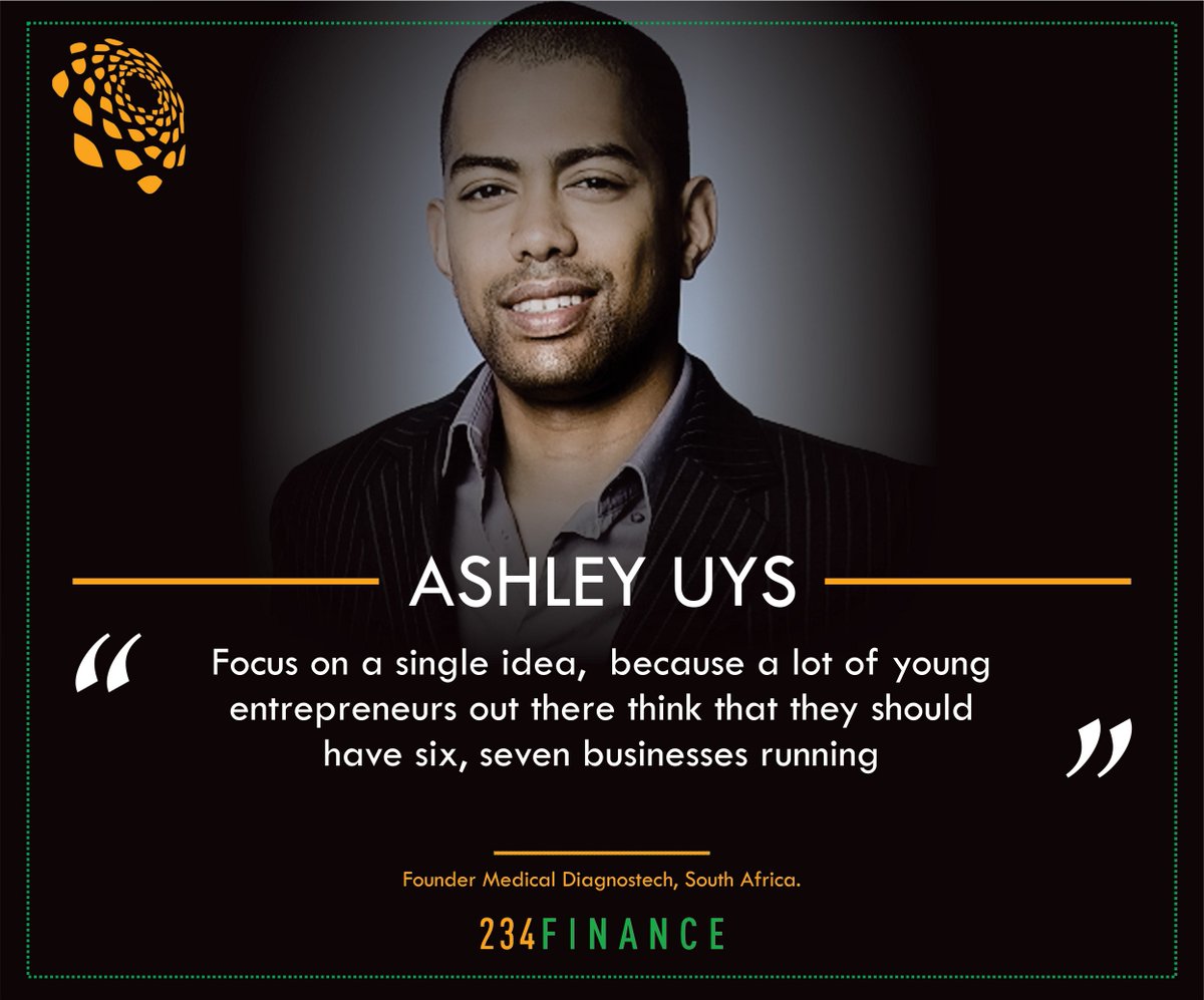 #QuoteOfTheDay by  <a href="/AshleyTUys/">Ashley Uys</a> Founder, Medical Diagnostech #QOTD #AfricanQuote #AfricanEntrepreneur #SouthAFrica