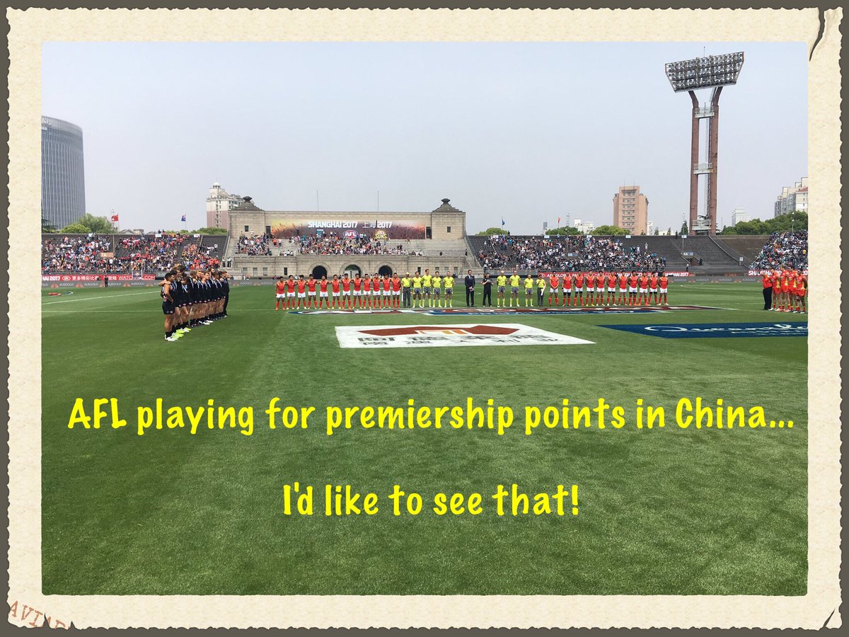 Incredible to see our code @AFL playing in @china #AFLChina #aflpowersuns #wordlstage #afl #China