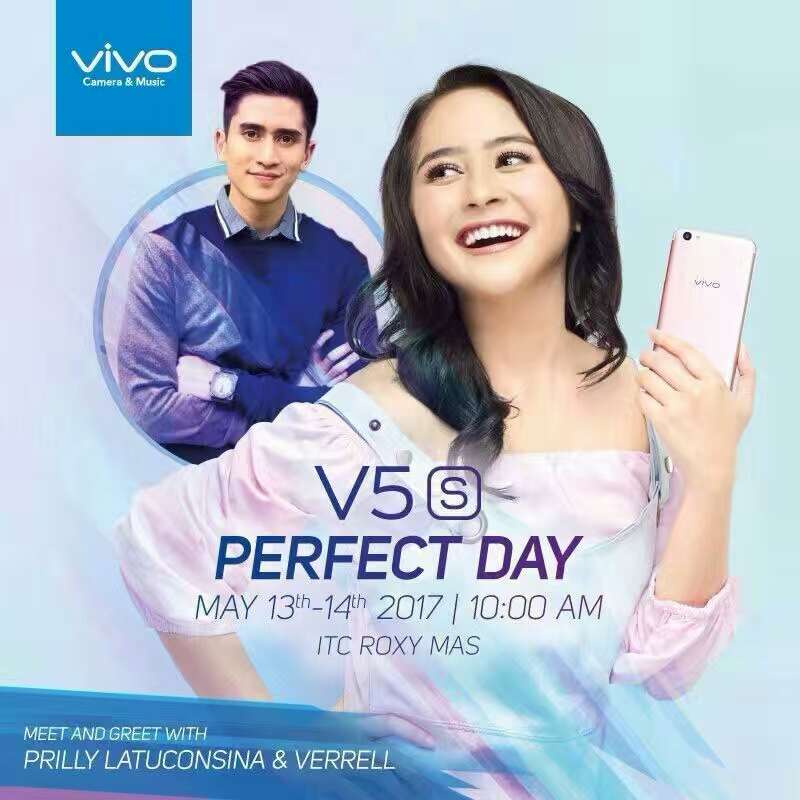 Today is #VivoV5sPerfectDay! Tunggu <a href="/PrillyBie/">Prilly ☘️</a> akan hadir hari ini untuk memeriahkan penjualan Vivo V5s! <a href="/vivo_indonesia/">vivo_indonesia</a>