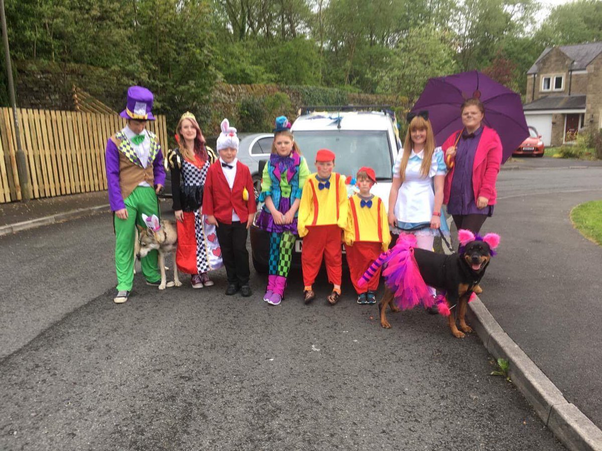 AllAnimalsWelco's tweet photo. #hayfieldmayqueen #AliceInWonderland #highpeak #Derbyshire #peakdistrict #allanimalswelcome #dogwalking #petsitting https://t.co/NqjiUHU2GS