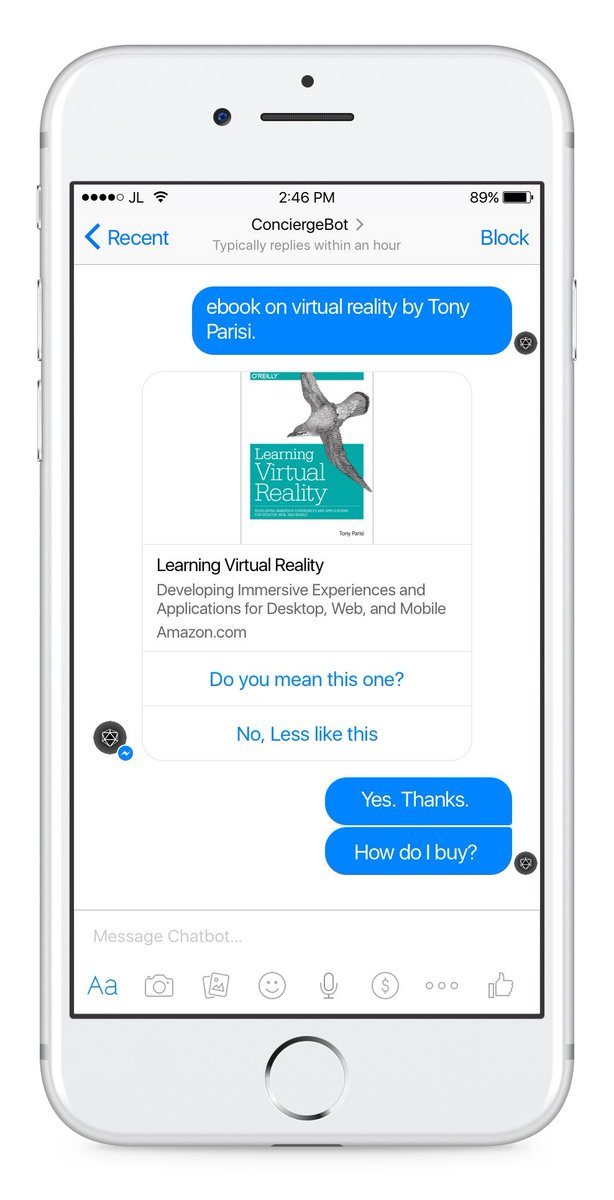 chatbotsmag's tweet photo. "Chat-bot driven e-commerce is the natural next step in the e-commerce business as it heads towards VR."

https://t.co/URGXd8fgCt https://t.co/0IyrzKoTEL